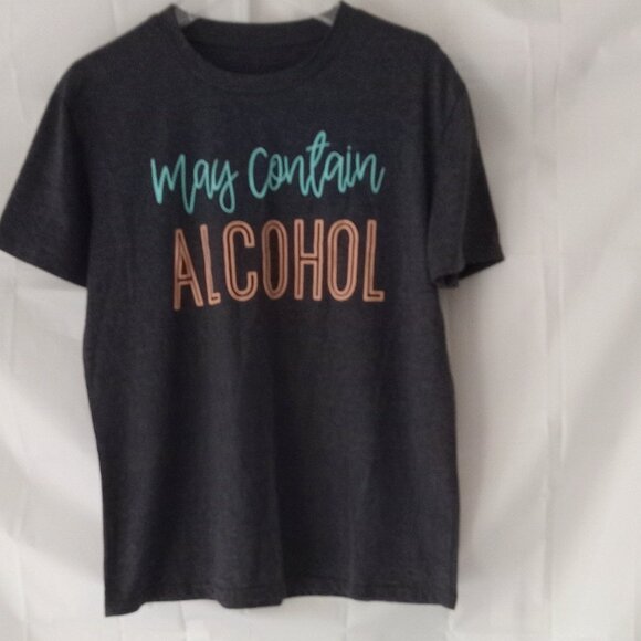 Top tees short sleeves size Larg with front logo - May Contain Alcohol - Picture 1 of 1